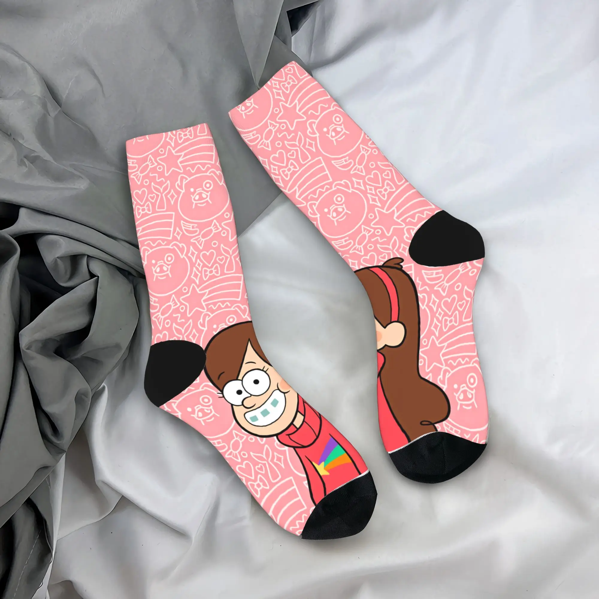 Unisex Men Socks Mabel G-Gravity Falls Stockings Winter Vintage Warm Soft Socks Custom Cycling Anti Slip Socks