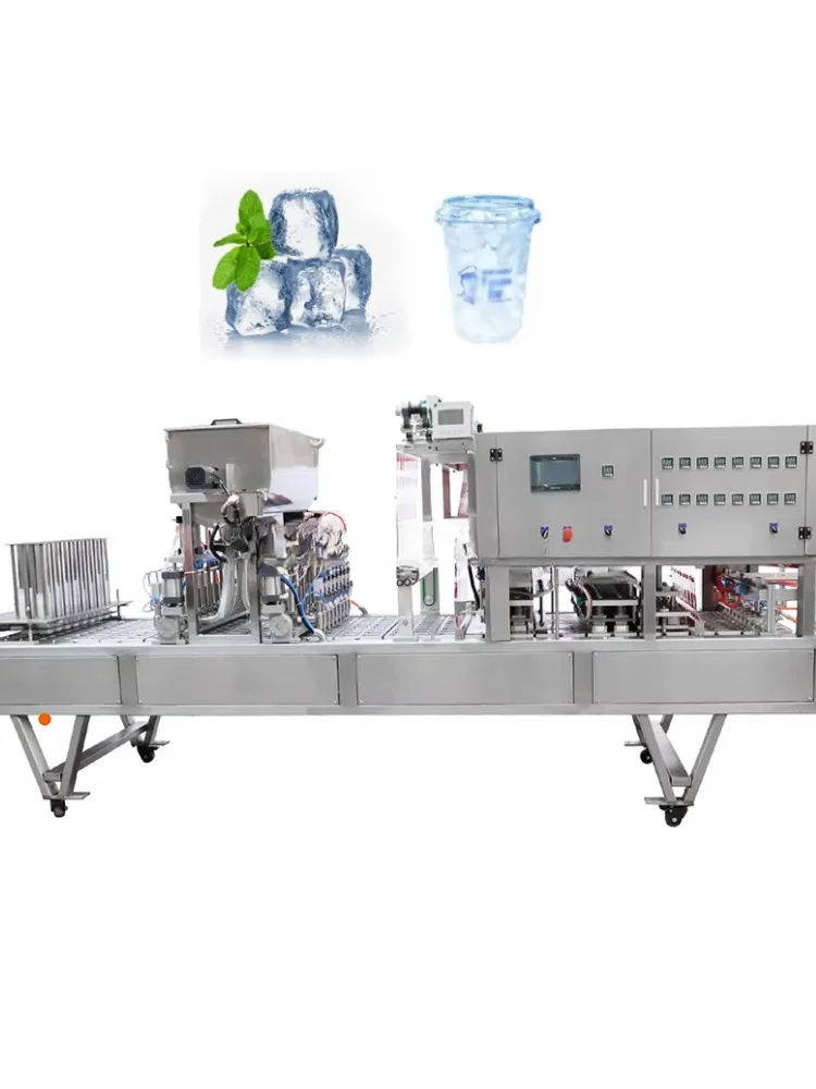 Water Cup Filler Machine Hot sale automatic cup ice cube filling sealing machine ice cups filling packing