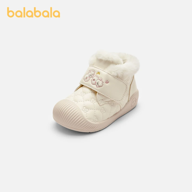 Balabala Stivali da neve per bambini Scarpe da passeggio per bambini a metà polpaccio Stivali da neve 2024 Inverno Nuovi stivali di cotone caldi