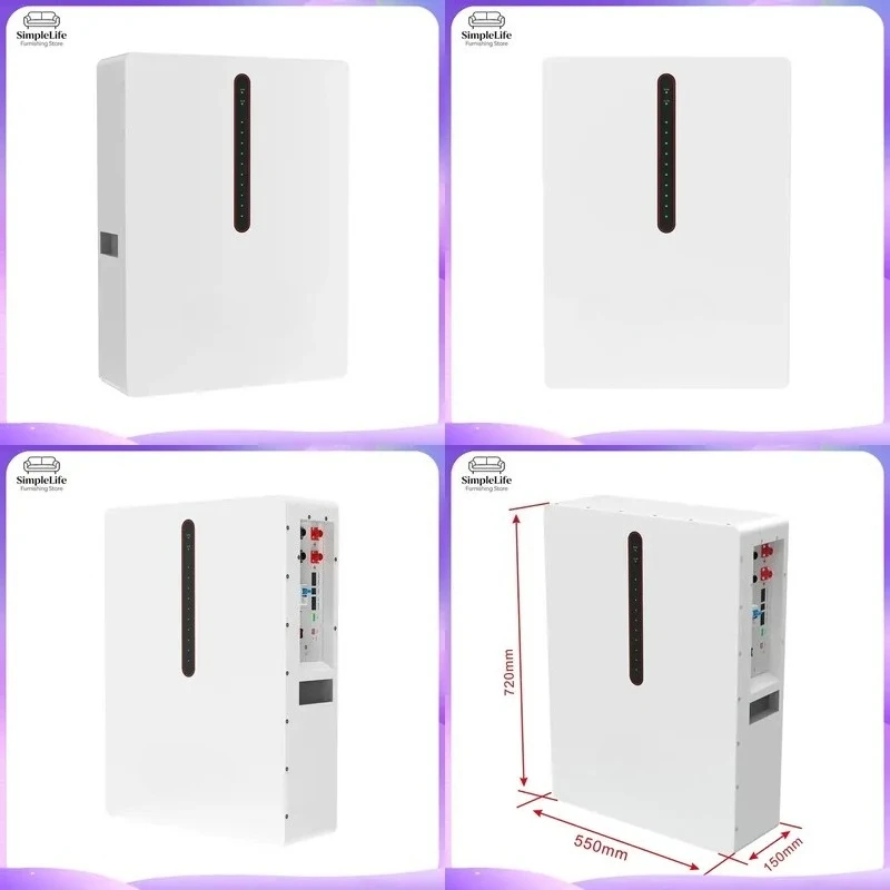 10kWh Solar Battery Home Energy Storage System Waterproof LiFePO4 Power Wall Off Grid PV Panel Kit Backup Power Supply