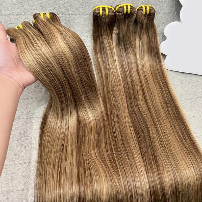Highlight Bone Straight Human Hair Bundles Raw Virgin Hair P427 Colored Ombre Honey Blonde 100% Vietnamese Human Hair Extensions