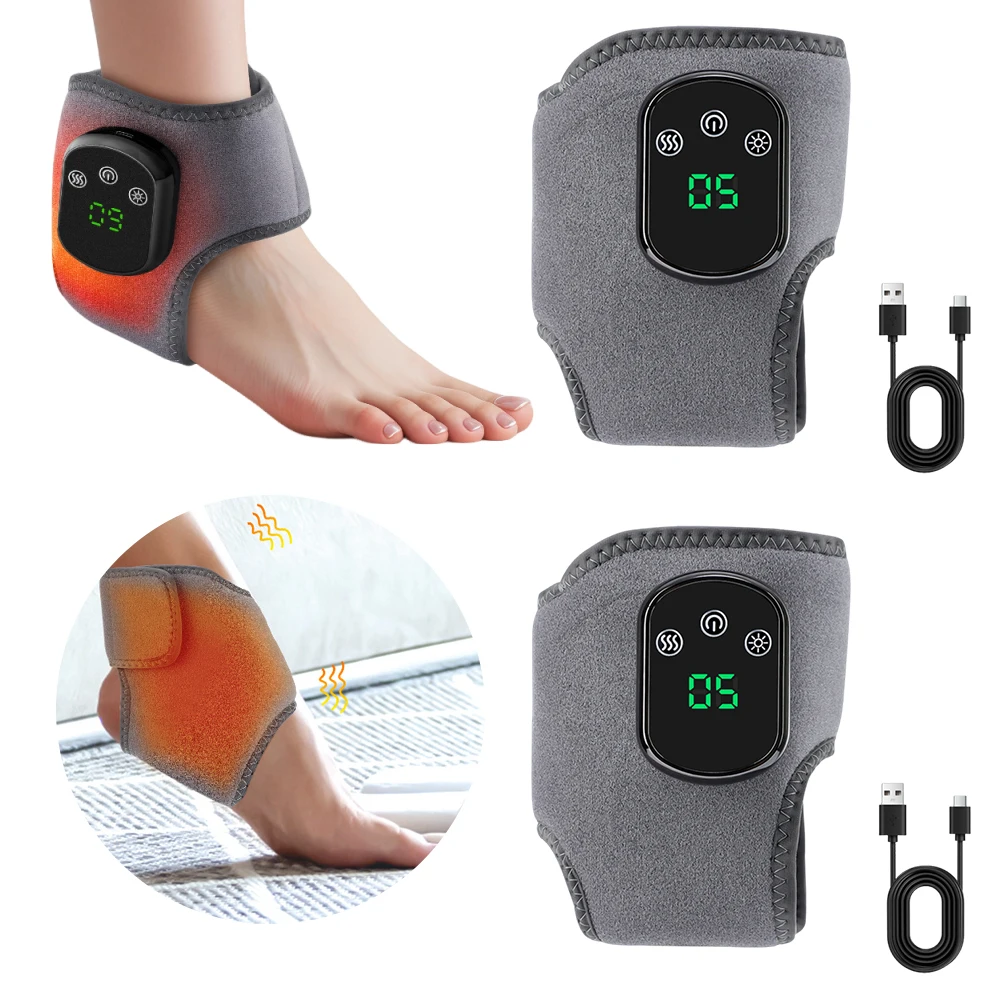 3 في 1 قابلة للشحن مدلك الكاحل والقدم 3 وضع الاهتزاز مدلك الكاحل 5 ترك الحرارة الاهتزاز ساخنة قدم التفاف للرجال والنساء