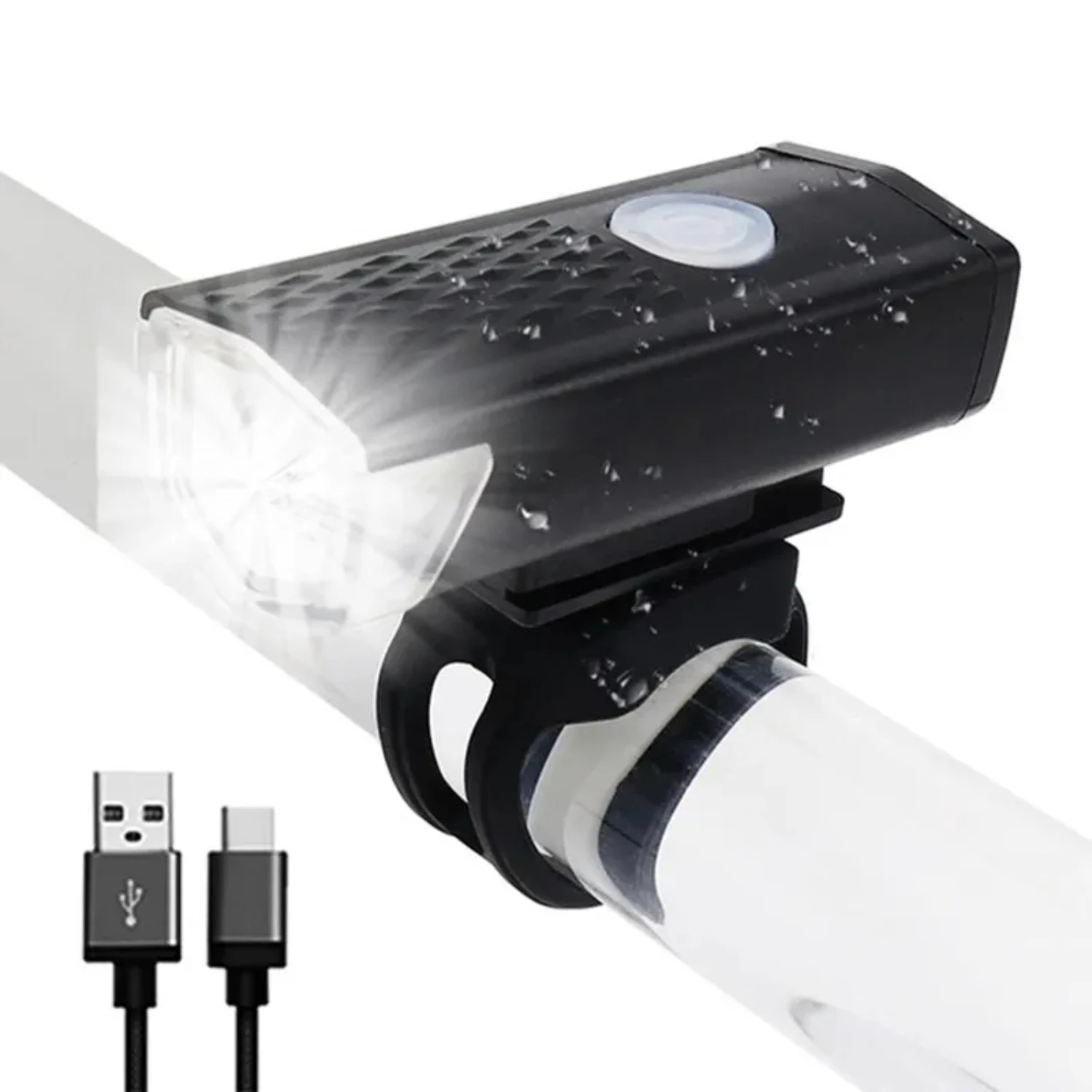 MTB Bike Front Lights USB  Rechargeable Waterproof Mountain Bike Headlight Bicycle Light Warning Cycling Accessories