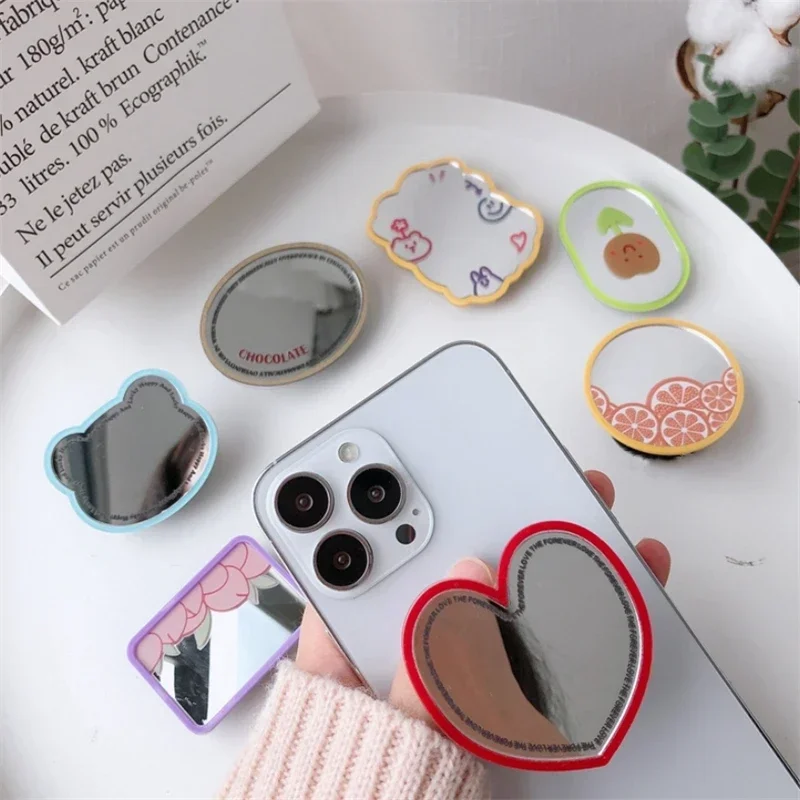 

INS cute fruit makeup mirror mobile phone grip, universal phone holder ring support stand grip