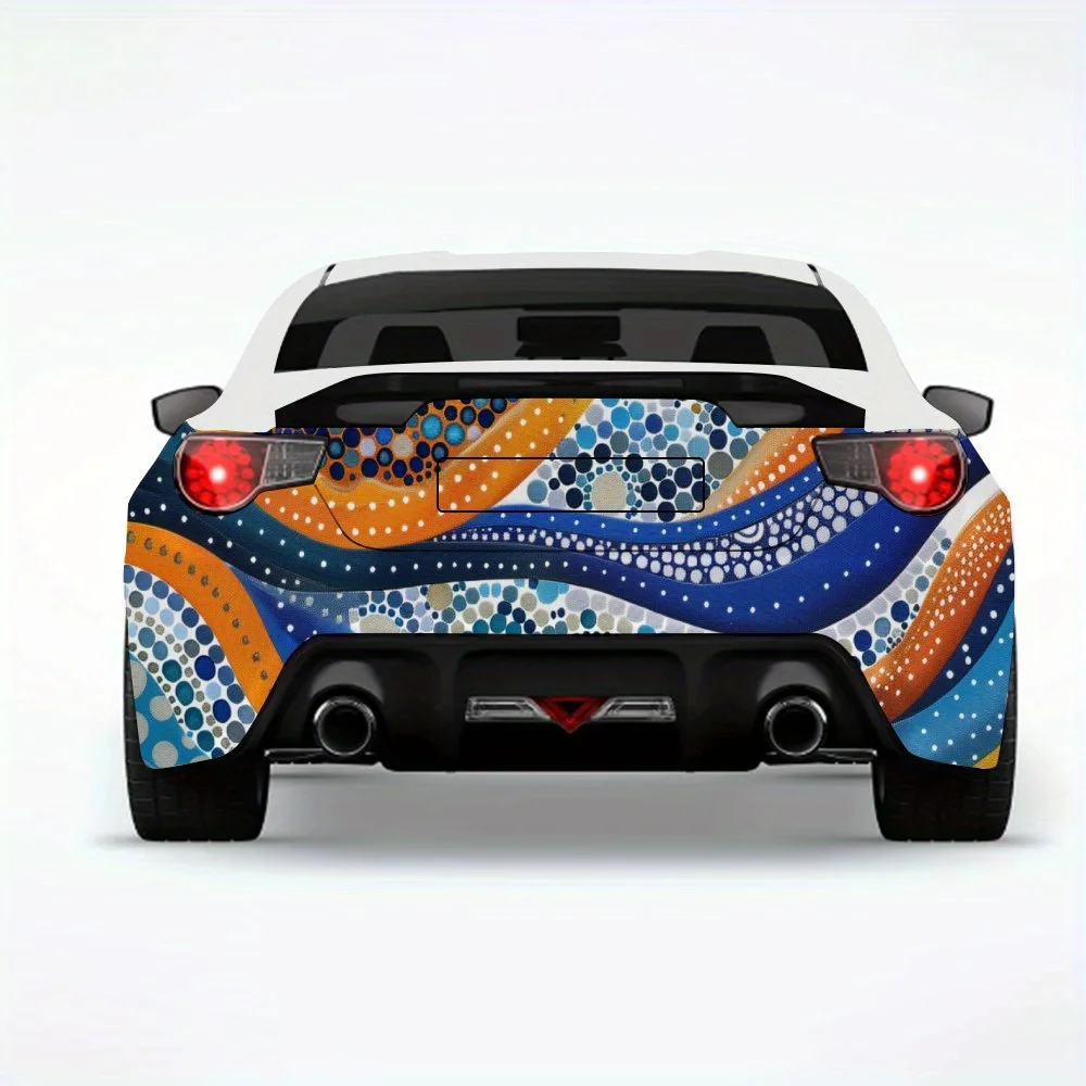 

Aboriginal Art Pattern Car Sticker,Vinyl Decal for Car Rear, Waterproof Self-Adhesive Vinyl Stickers for Vehicle Tail and Bumper