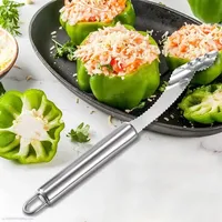 Pepper Core Remover Jalapeno Pepper Corer Tool Chili Deseeder Sharp Edge Kitchen Gadget Seed Remover Slice off Vegetables top