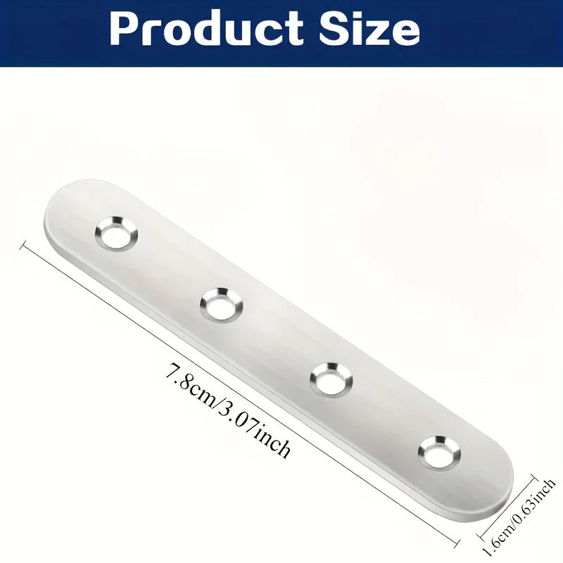 20pcs steel 78mm bracket angle pieces, DIY woodworking workbench furniture chair fixing metal brackets, home accessories
