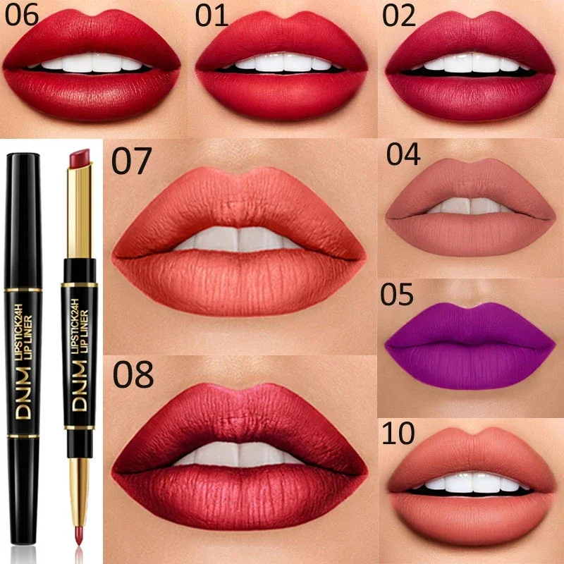 1 Pcs Twee In Een Lip Liner Lip Potloden Waterdichte Hydraterende Lipstick Lip Profiler Cosmetica Maquillaje Makeup Tools Groothandel