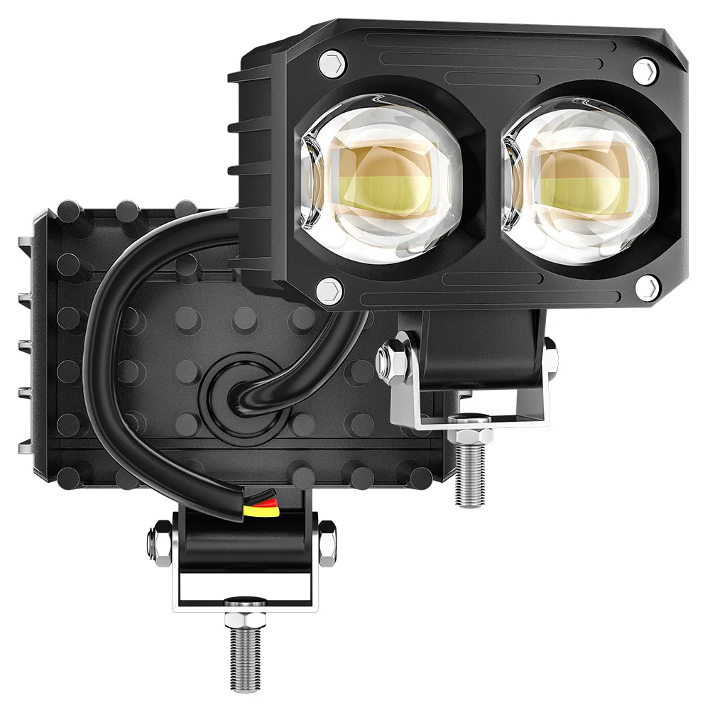 

Motorcycle Spotlight Strong Light Super Bright Hi/Lo Light External Lens Led Headlight White + Yellow 24W Motorcycle Headlight