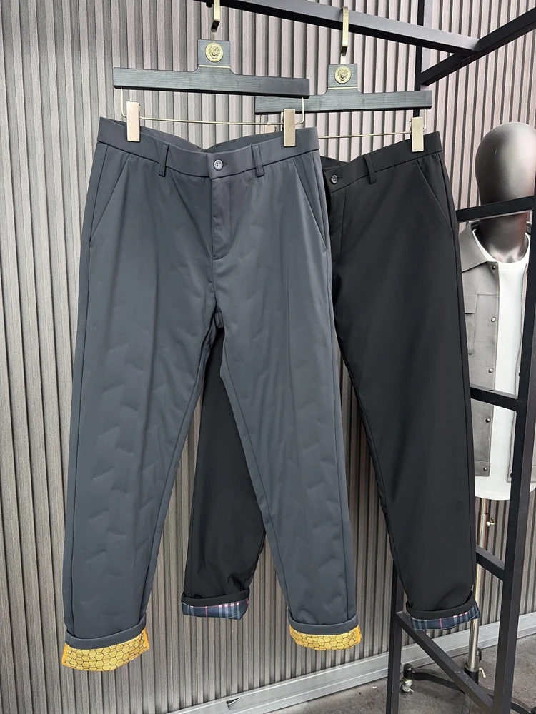 

Men's Winter Warmth Du down Trousers White Goose Feather Anti-Cold Wide Leg Casual Faion Ci Scenarios Long Pants