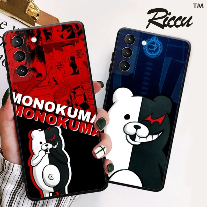 Cute Kumamon Danganronpa Monokuma Phone Case for Samsung Galaxy S22 S21 S20 FE Ultra S10 S9 Plus S10e Note 20Ultra 10Plus Cover