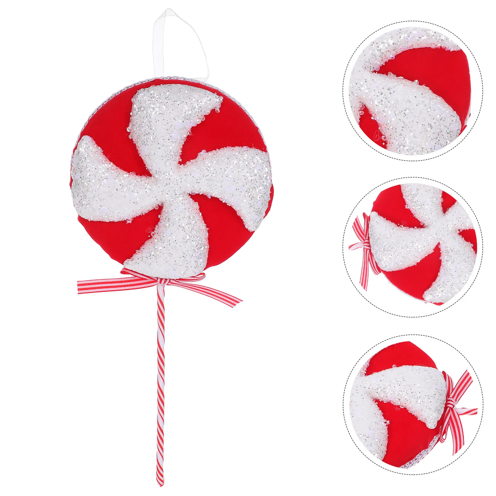 Large Christmas Candy Ornament Foam Lollipop Hanging Decoration Red White Xmas Candy Cane Ornament for Tree Holiday Party