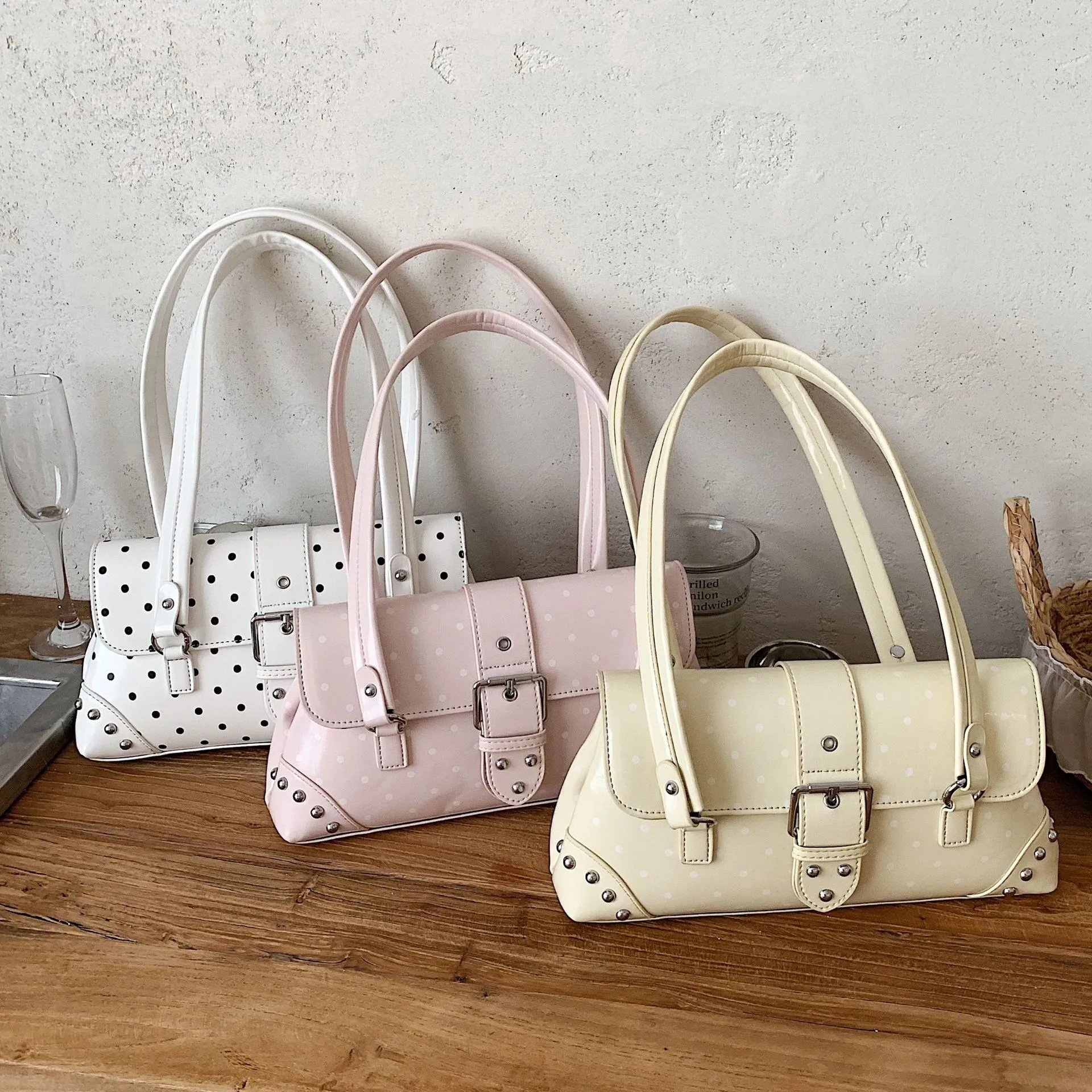 dot-rivet-underarm-women's-bag-2026-new-summer-high-end-feelings-french-bread-bag-single-shoulder-bag-handbag-fashion-elements