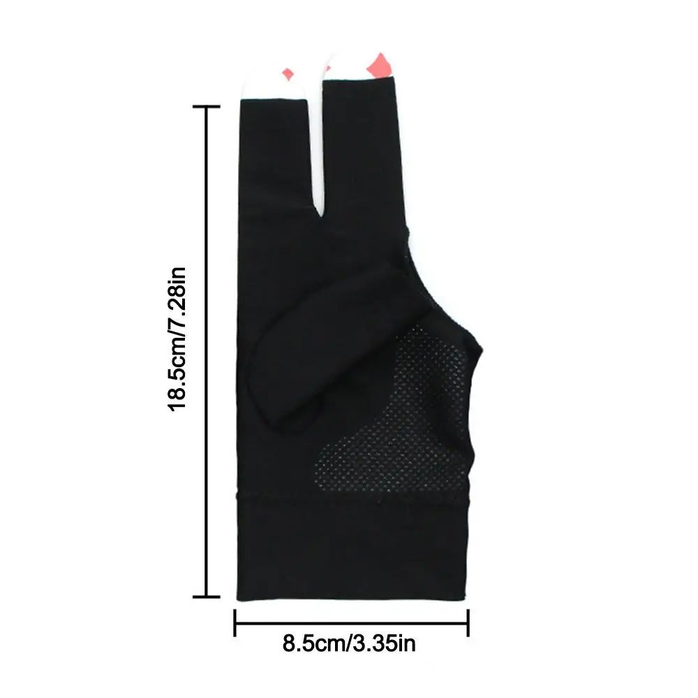 Moda mão esquerda luva de bilhar elástico respirável luvas de treinamento de bilhar antiderrapante três dedos luva acessórios de bilhar