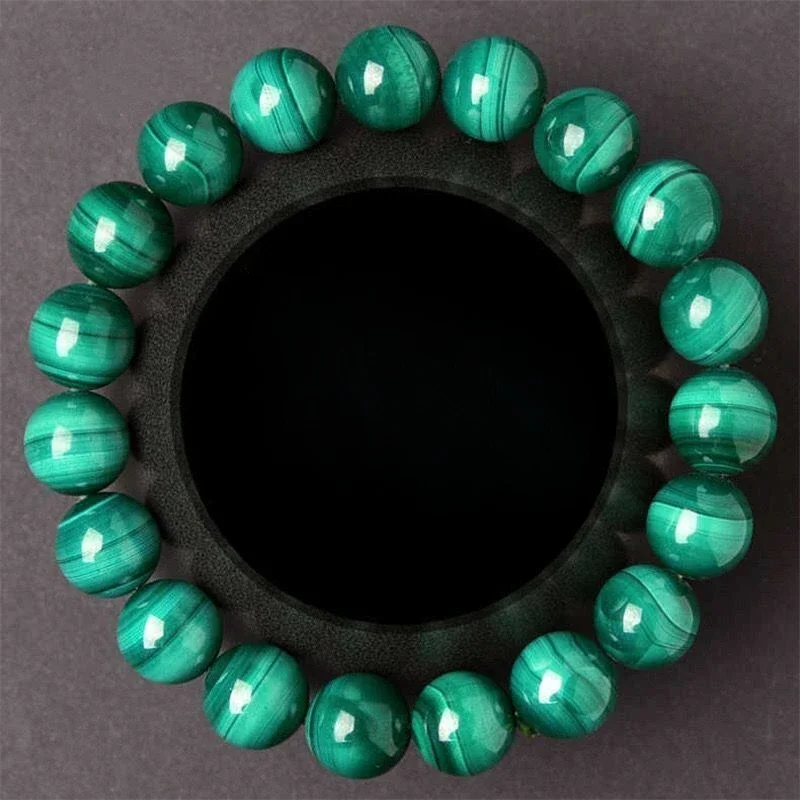 

UMQ Natural Mineral Malachite Hand String Beads Retro Style Men's and Women's Multi Loop Bracelet Jewelry Gift