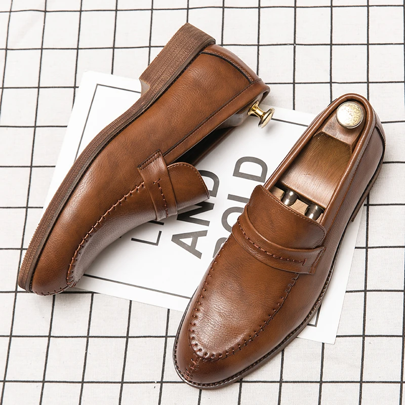 

Men Business Loafers Men Casual Comfortable Fashionable Oxford Leather Shoes European Gentlemen Social Banquet Shoes Sizes 38-47