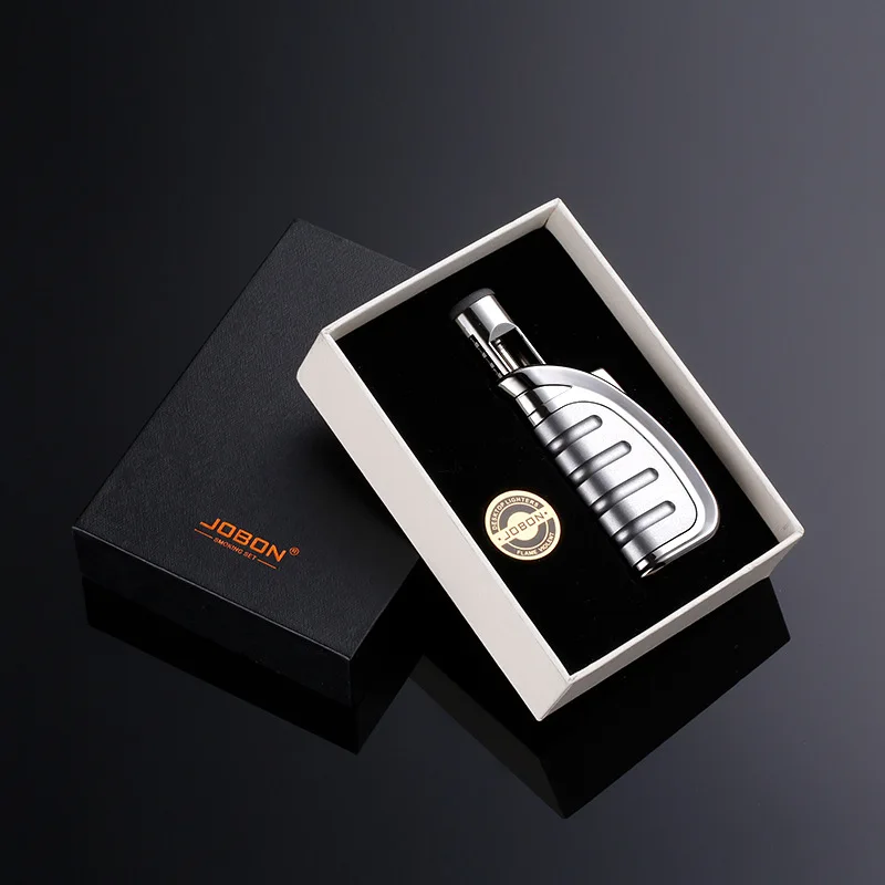 

2022 New Gas Lighter Inflatable Windproof Creative Metal Cigar Blue Flame Direct Moxibustion Igniter Men's Exquisite Gift