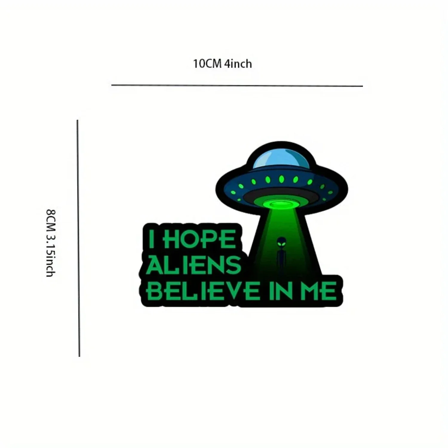 Modern, creative, and trendy car, motorcycle decal sticker for laptop, cup, helmet, and window - Inspiring aliens to believe in