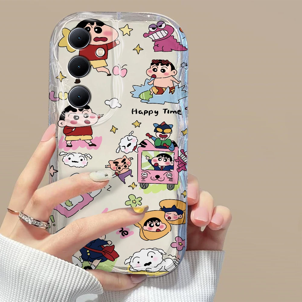 Anime Crayons Shinchans 3D Wave Case For OPPO Realme 12 11 10 9 8 7 7i 6 5 Pro Plus C67 C55 C31 C35 C11 C12 C15 C20 C21Y Cover