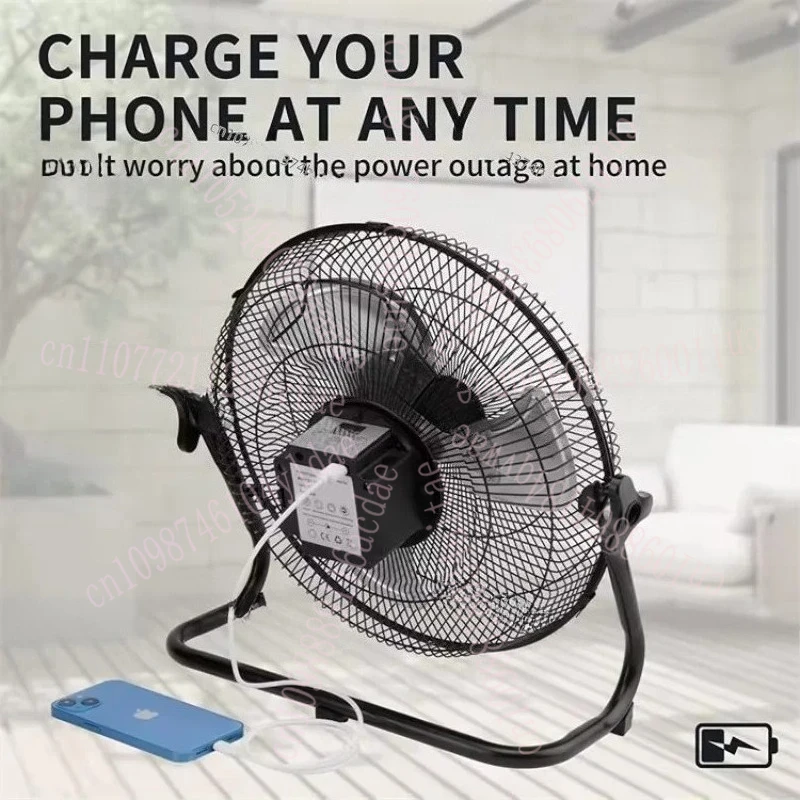 12インチ ポータブル ワイヤレス充電式 ポータブルファン 家庭用 大型 ソーラー