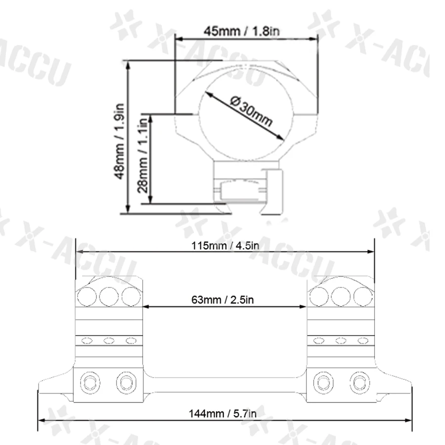 Vector Optics Riflescope Mount Rings Hunting Optics Aluminum Alloy Fits 11Mm Dovetail Rail Double Ring Metal Tactical