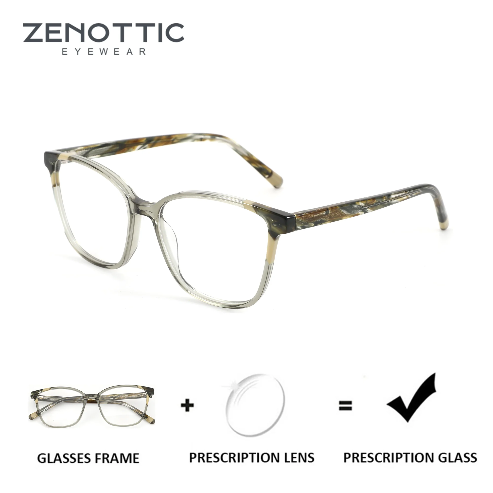 

Очки ZENOTTIC (размер XS) из ацетата с фотохромными линзами для женщин, защита от синего света, оптические очки для коррекции близорукости