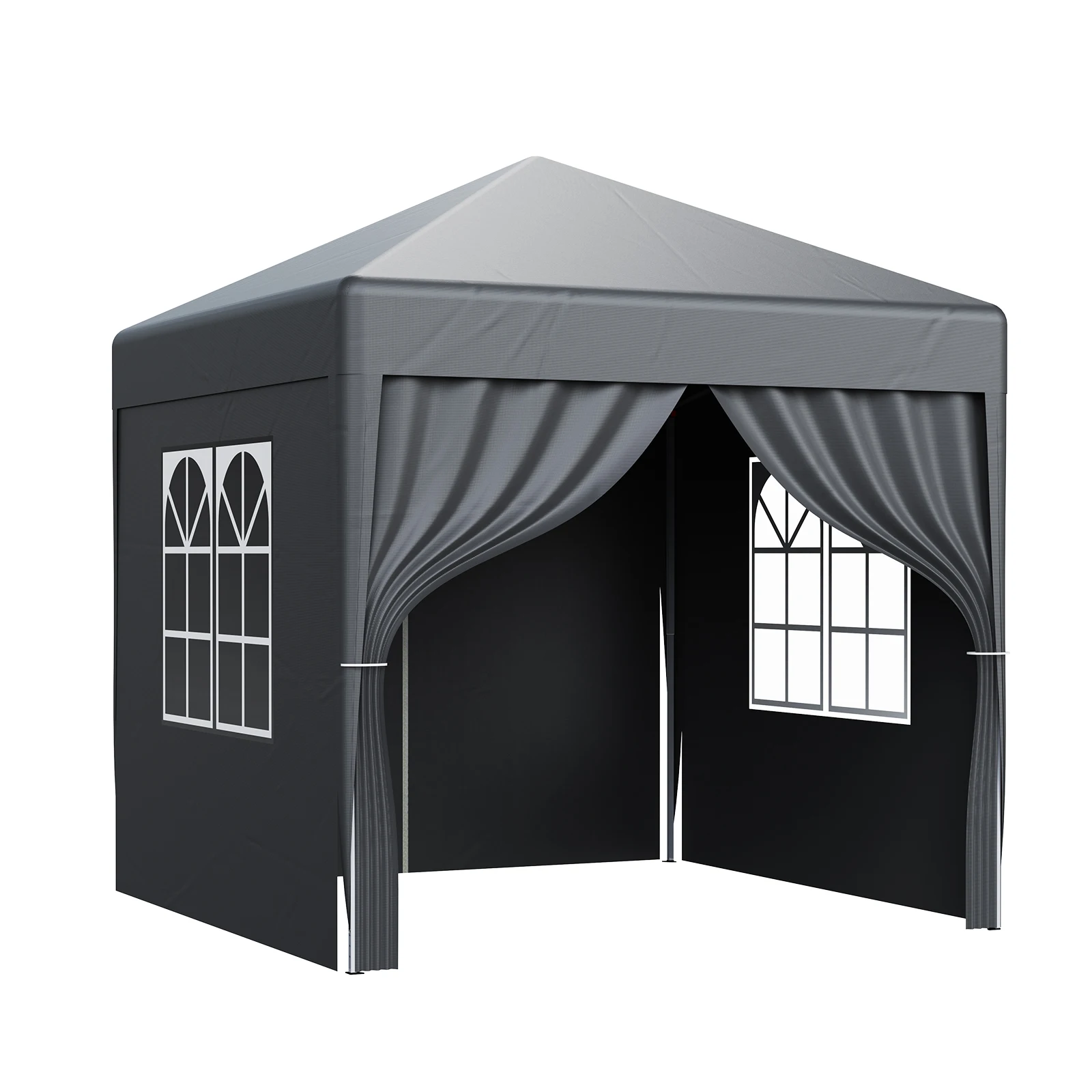 LOEFME 2x2M Pop Up Gazebo Waterproof Windproof Outdoor Canopy Sun Shelter W/ 4 Sides Removable Cloth Portable Party Camping Tent image 3
