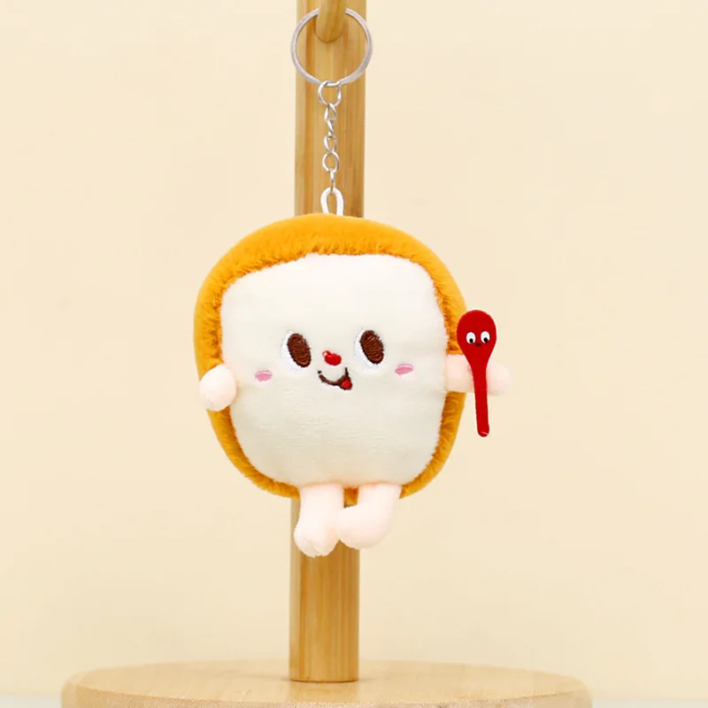 Chaveiros artesanais para mulheres e meninas, adoráveis chaveiros, decoração de bolsas, batatas fritas de hambúrguer, bola de pelúcia, jóias, presente amigo, fofo