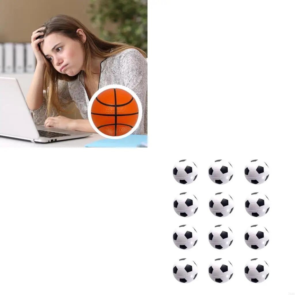 76HF Pack of 12 Miniature Foam Stress Balls Squeeze Toy for Children and Adult Multiuse Antistress Toy for Everyday Use
