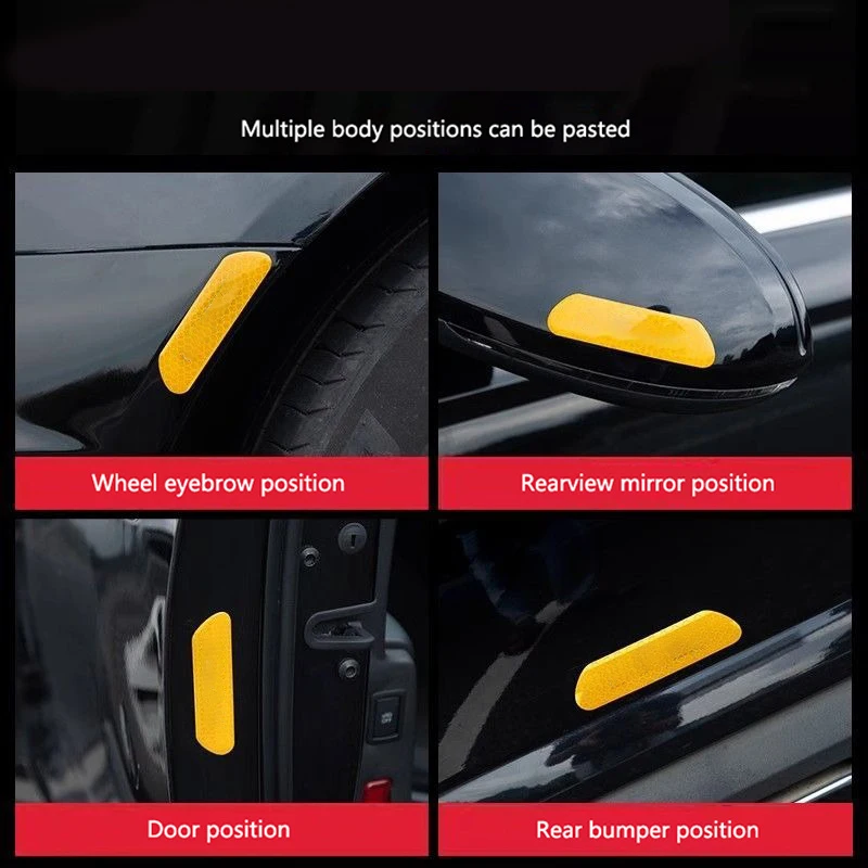 Car Door Safety Opening Warning Night Reflector Stickers For Jaguar XE XF XJ F-Type F-Pace XFR XKR XEL XK XFL XJL XJ6 XJS E-Pace