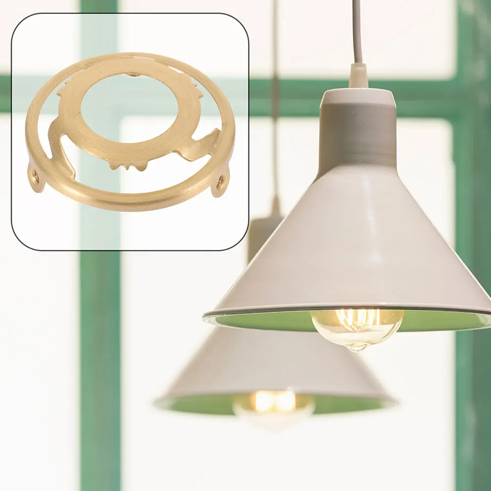 

2pcs Pure Copper Lamp Shade Holder Golden E14 Socket Bulb Glass Adapter for Table Lamps Durable Triangle Bracket Design Stable