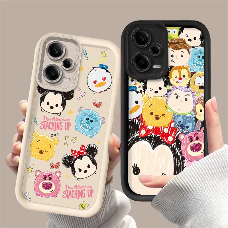 Disney Stitch Mickey Mouse Winnie Phone Case for Xiaomi Redmi Note 13 12 11 Pro Plus 12S 11S 10S 10 9 9S 8 12C 13C Matte Cover