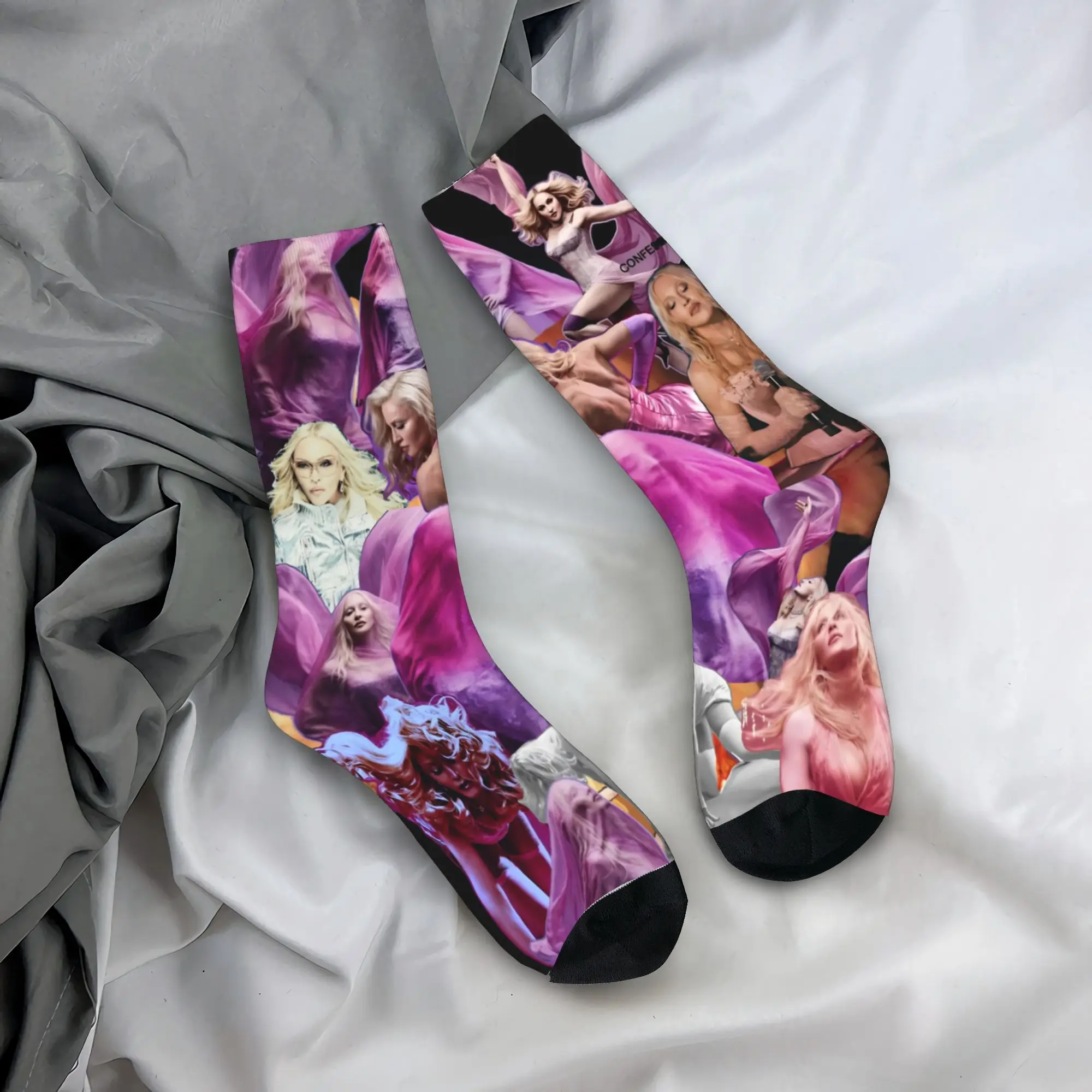 Madonnas CONFESSIONS II Tour 2026 Socks for Women Men Merchandise All Seasons  Soft Crew Socks Sweat Absorbing