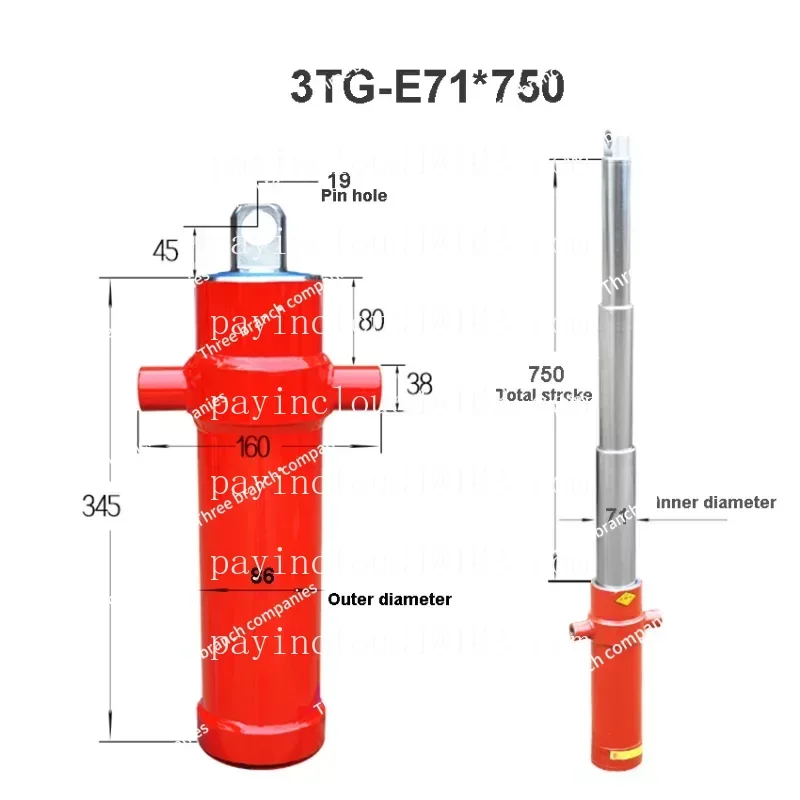 

Односторонний многосекционный гидравлический цилиндр 3TG-E71*750, гидравлический инструмент для сельскохозяйственных автомобилей, выдвижные верхние аксессуары