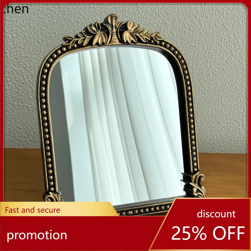 YFY  french bedroom makeup mirror carved border atmosphere practical mirror model room fashion decoration hanging mirror
