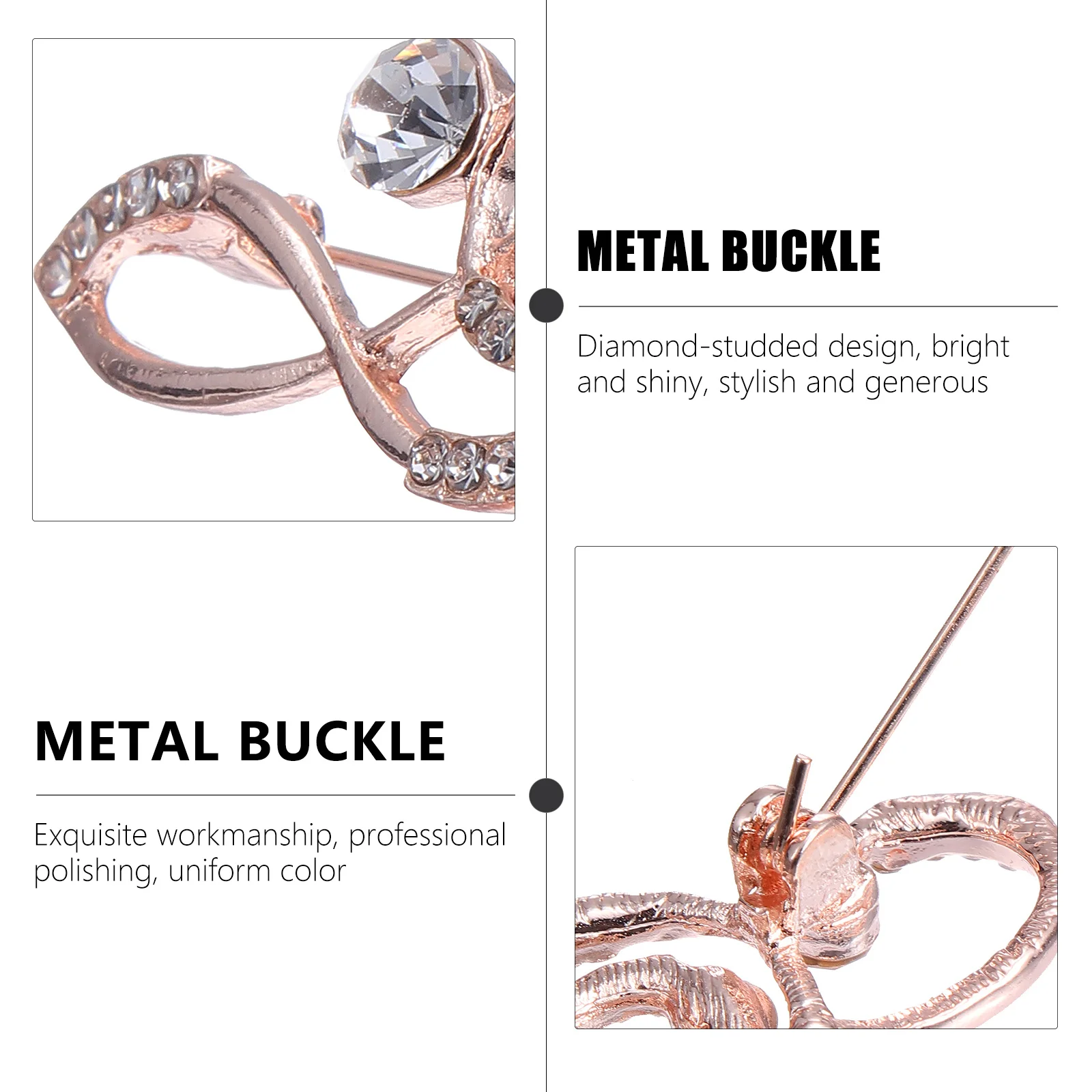 

1pc Waist Buckle Metal Clip Diamond-Studded Shiny Multi-Purpose Brooch Clothing Brooches Lapel Pin For Women Accessories