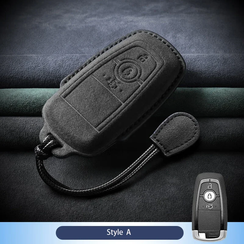 

Car Key Case Cover Shell For Ford Fusion Mustang Explorer F150 F250 F350 Suede Auto Smart Remote Holder Key Bag Car Accessories