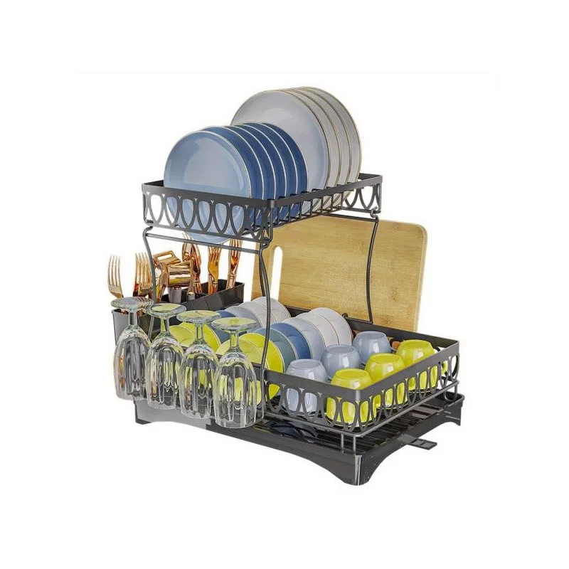 2-layer tableware arrangement rack household large capacity tableware storage rack storage rack bowl rack dish rack cup rack