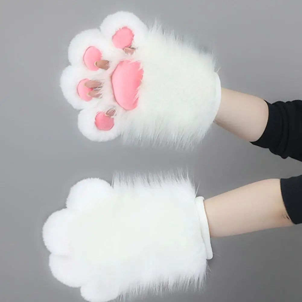 Large Meat Mat Paw Cosplay Props Kawaii Cute Cat Paws Furry Comic Claw 4 Colors Fingerless Gloves Half Finger Gloves Fursuit