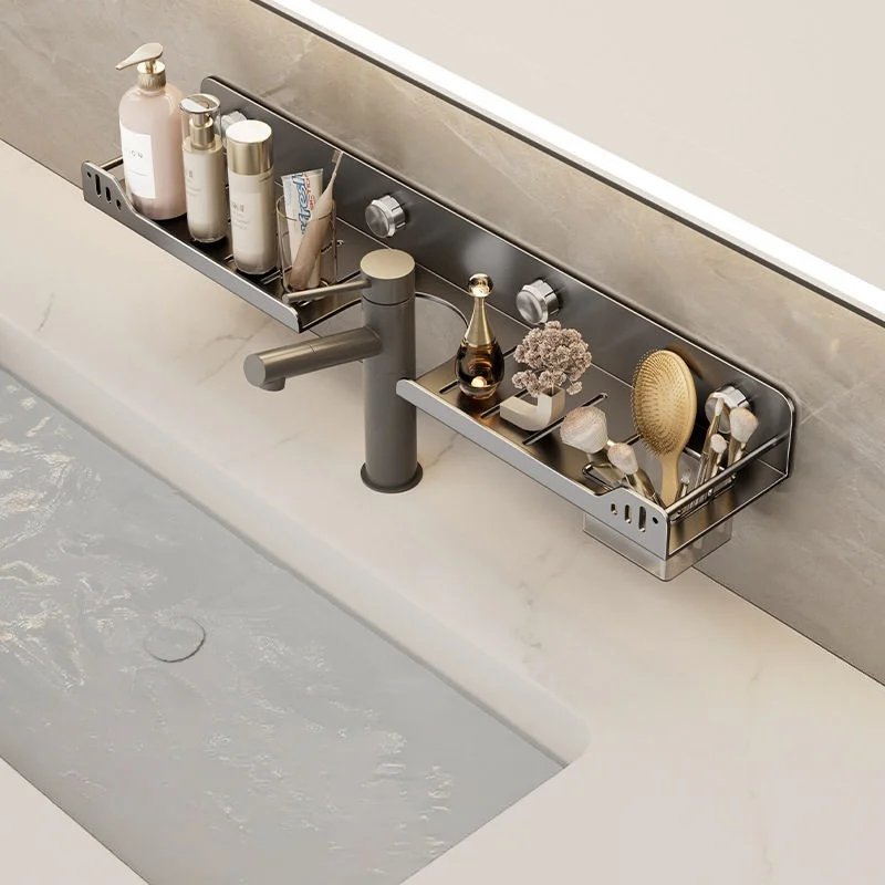 No Drill Countertop Tap Storage Rack, Bathroom Vanity Sink Organizer, Kitchen Drainage Holder