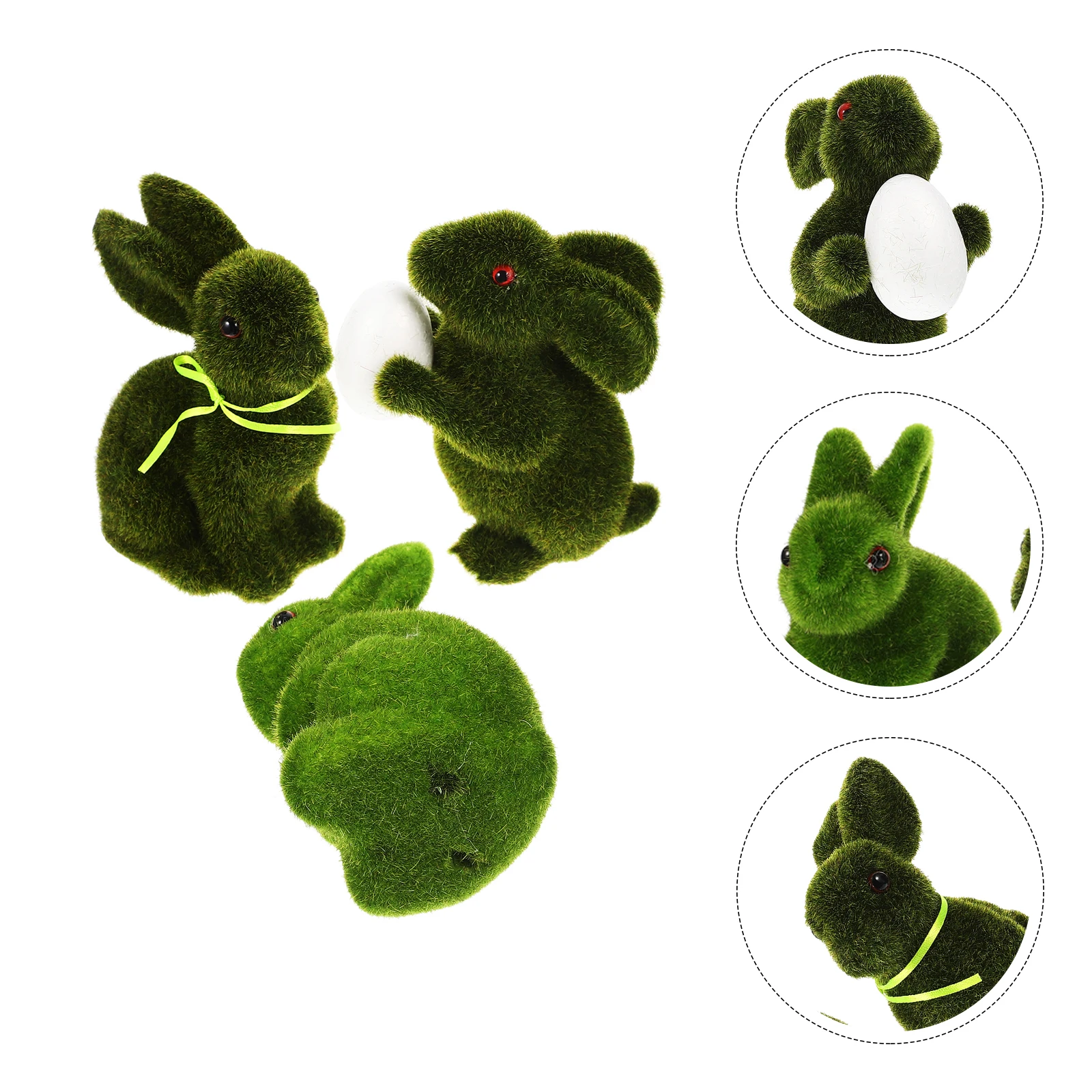 

3pcs Easter L Decoration Bunny Decor Garden nament Miniature Moss Easter Statue Rabbit L Rabbit