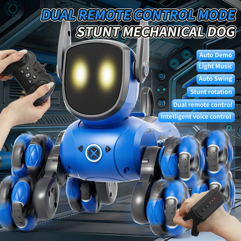 Remote control car Small Eight Wheel Gesture Sensing Multi functional Voice Interaction RC Stunt Machine Dog Q200 Children Toys