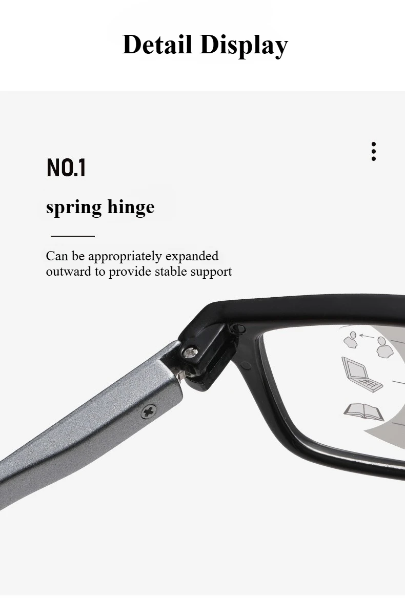 Progressive multifokale Lesebrille, modische Anti-Blaulicht-Brille, hochauflösende Lesebrille für Herren und Damen – Detail 6