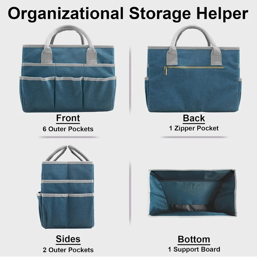 حقيبة تخزين حرفية لتنظيم الفن مع جيوب ومقابض مصنوعة من قماش أكسفورد المتين مثالية لضباط المعلمين