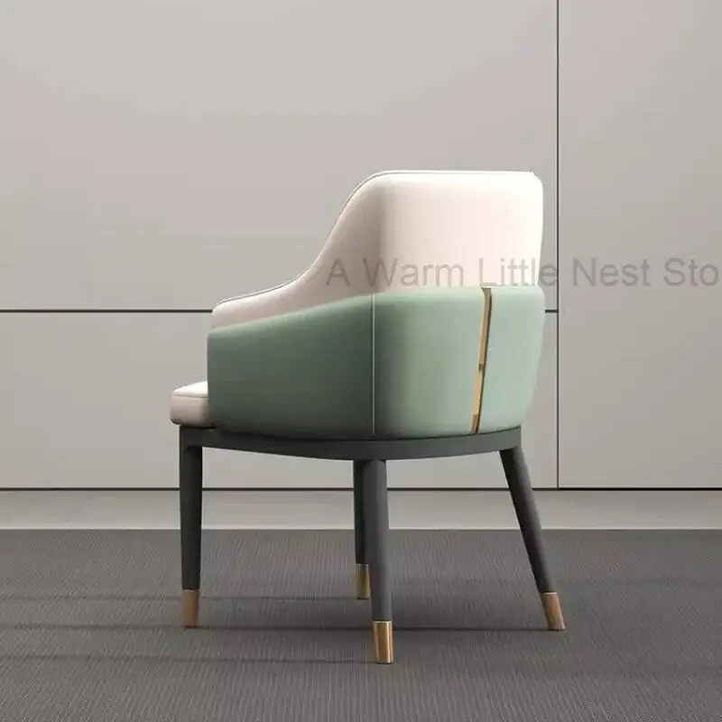 

restaurant chair Leather Backrest sofa dining chair luxury Hotel hall Waiting soft stool office Negotiating chair home furniture