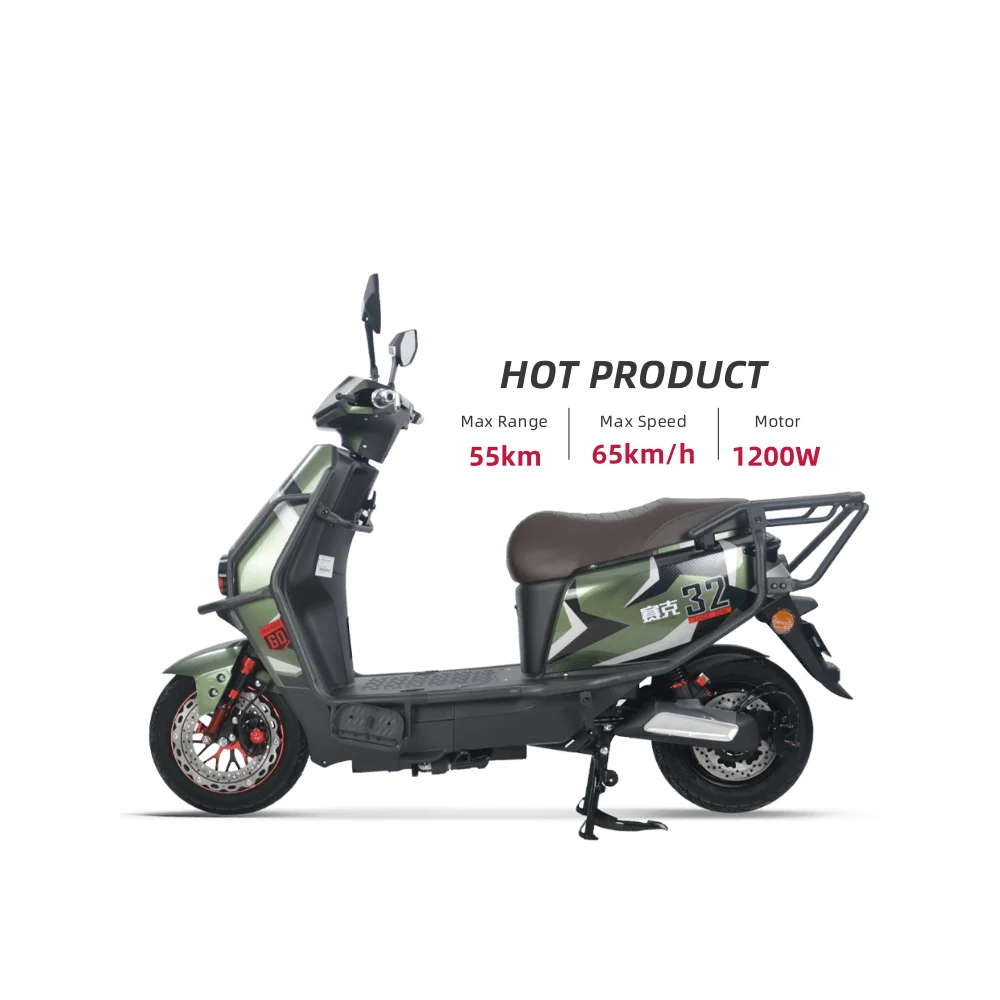 E100 Sporty Style 65km/h Max Speed 2 Wheels Daily Commuting E Moped Electric Motorcycles