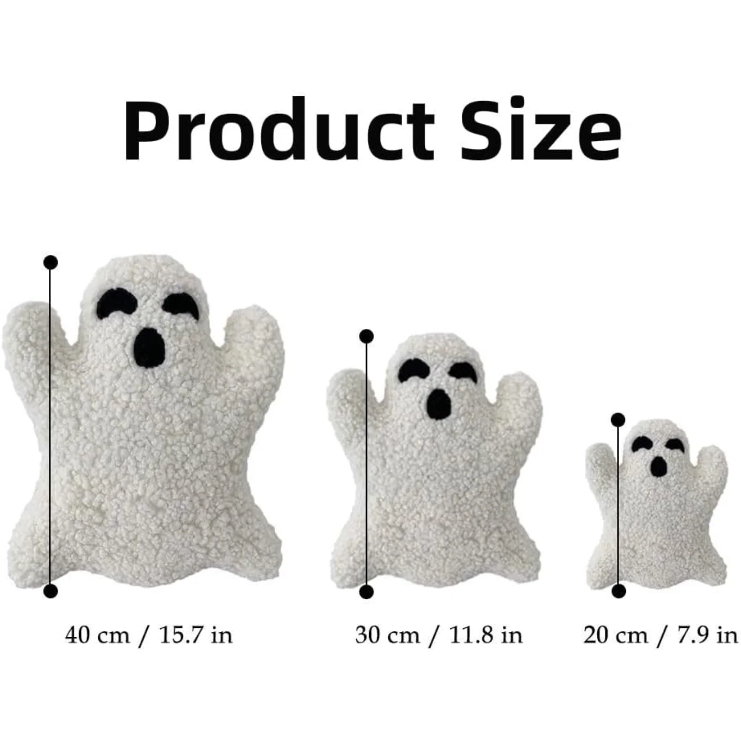 Ghost  Halloween - 2024 New Cute Ghost Shaped Plush , Halloween Ghost Decorative Throw Pillows, Soft Fluffy Plush Stuffed Hallow