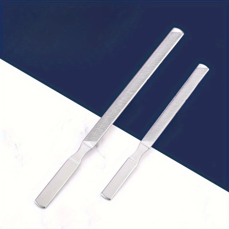 2Pcs Professional Nail File Stainless Steel Polishing Block Sanding for Nail Nailfile Manicure Supplies Tools Art Beauty