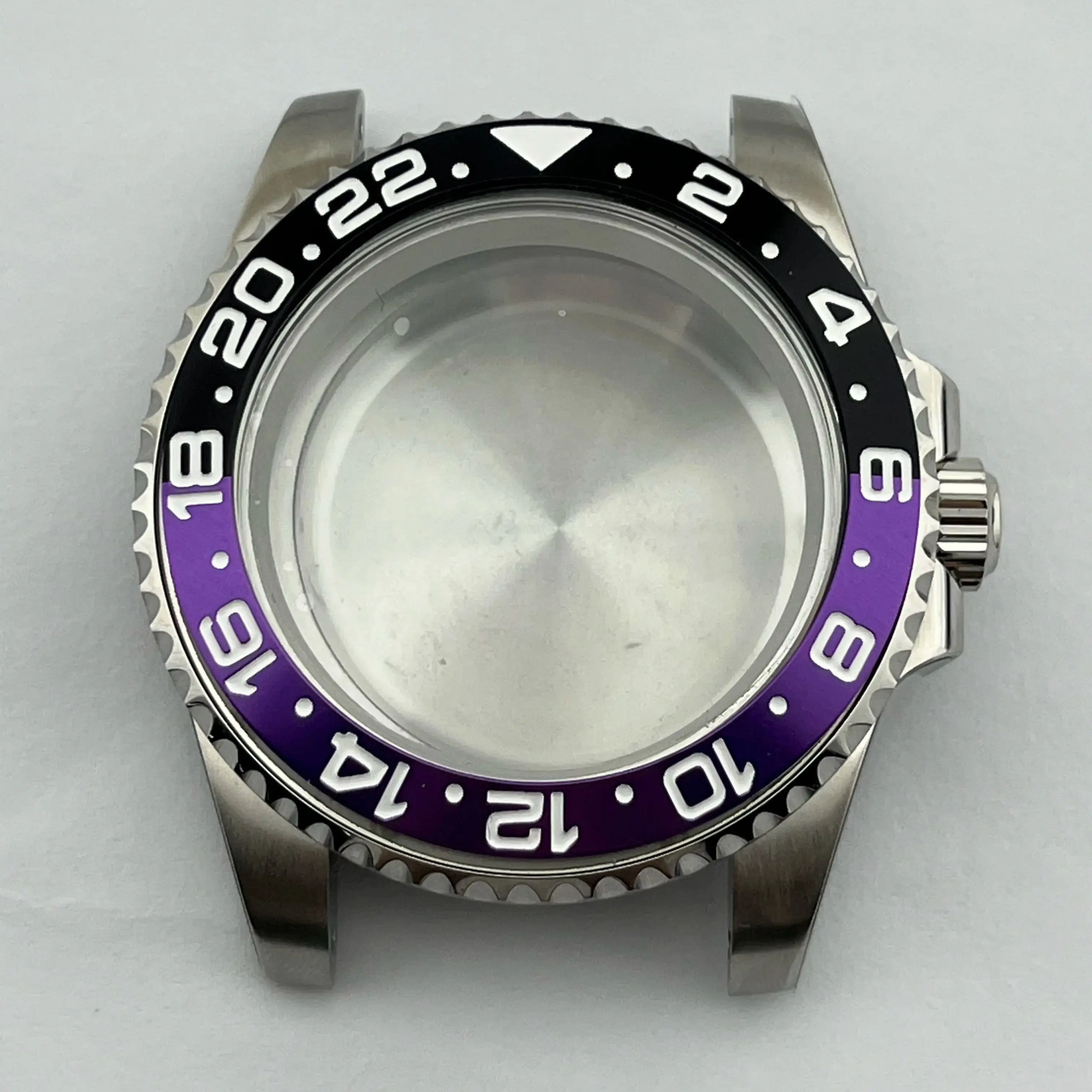 حافظة ساعة بتوقيت جرينتش 40 ملم، إطار سيراميك، مناسبة لحركات NH35، NH36، ETA2824، 2836، من الفولاذ المقاوم للصدأ.