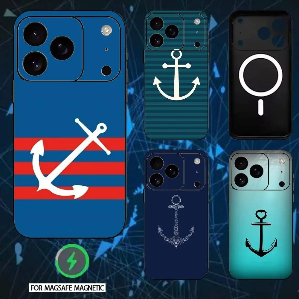 

Anchor Compass nautical sailor Phone Case For iPhone 17 16 15 14 13 12 Pro Max Plus for Magsafe Mirror Wireless Magnetic Cover